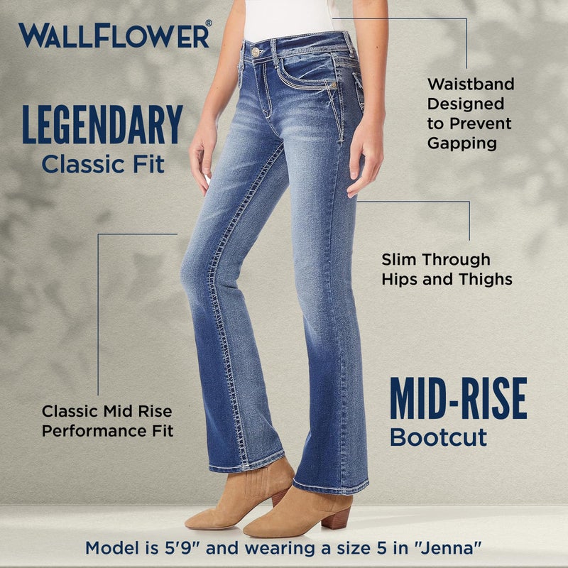 WallFlower Legendary Bootcut Jeans for Women, Classic Fit Mid-Rise Insta Stretch Denim in Standard and Plus Size, Juniors Jeans - Amy, 16 Plus - Image 4